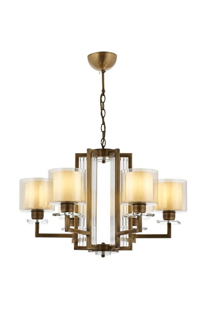 Avonni Av-60190-6e Eskitme Kaplama Modern Avize E27 Metal Cam 70cm