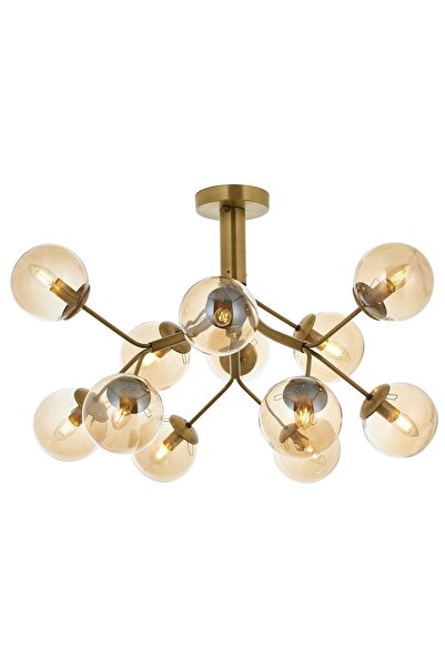 Avonni Avonnı Av-60191-12e Eskitme Kaplama Modern Avize E14 Metal Cam 80cm