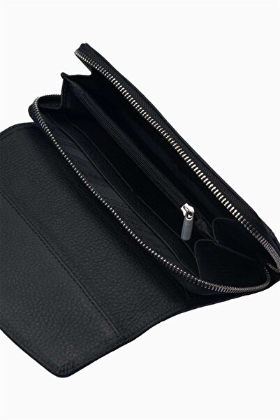 DAMY Genuine Leather Women's Wallet - Portfolio 2221 - Black
