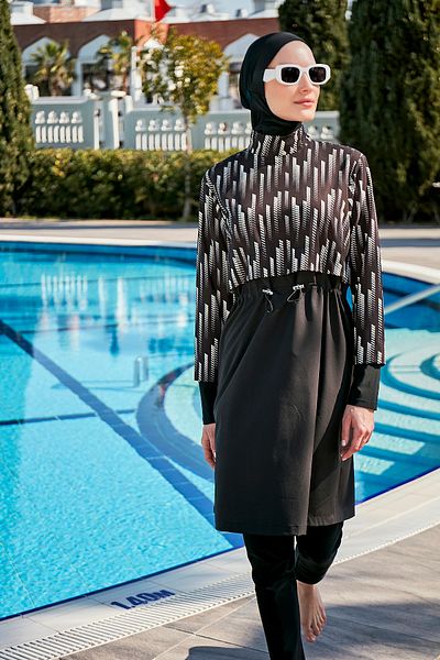 Remsa Mayo R109 Model Hijab Swimsuit - Parachute Sports, Lycra Full Covered, Elvan