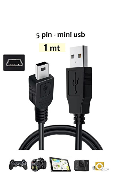 Vwin Mini Usb 5 Pin V3 Şarj ve Veri Aktarım Kablosu Usb 2.0 ( 1 Metre )