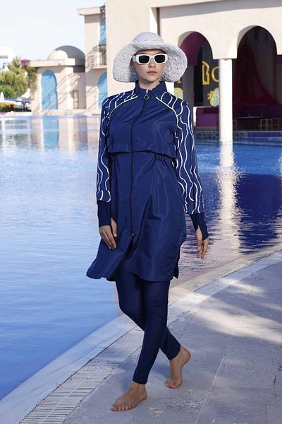 REMSA Μαγιό Navy Blue Hijab - Πλήρως καλυμμένο, Duru 2425