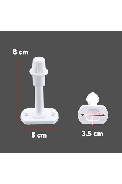 Badem10 Oprire din plastic alb de 8 cm - Mâner pentru ușă din spate a mobilierului, bara de protecție și mâner de reținere