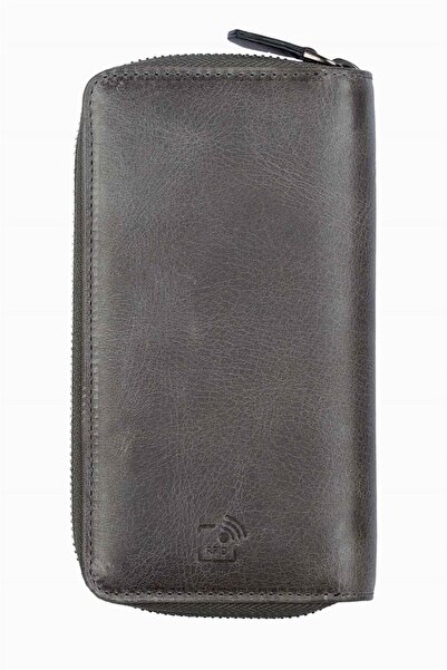 DAMY Шкіряний жіночий гаманець, гаманець з відділенням для телефону, День матері 833 - Антрацит