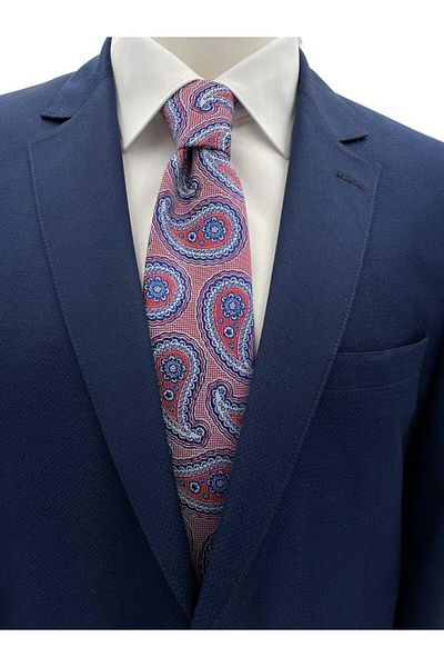 Brianze Red Blue Shawl Pattern Tie