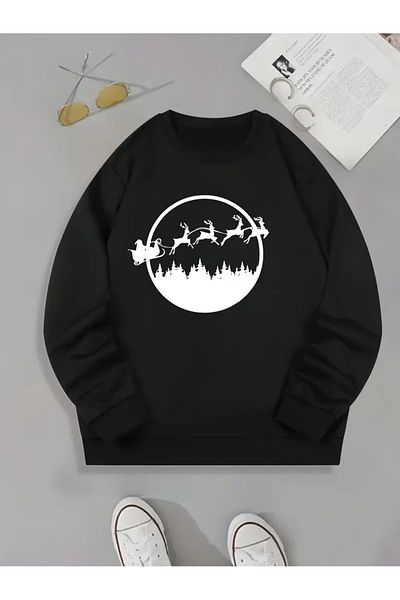 Karatopak Hanorac oversize unisex cu imprimeu de Crăciun