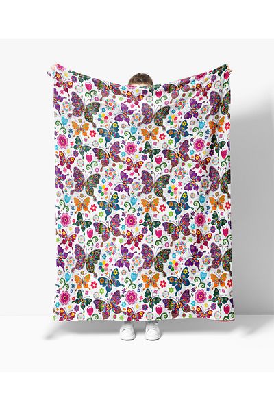 Erays Home Erayshome Butterfly Patterned Printed Polar TV Blanket
