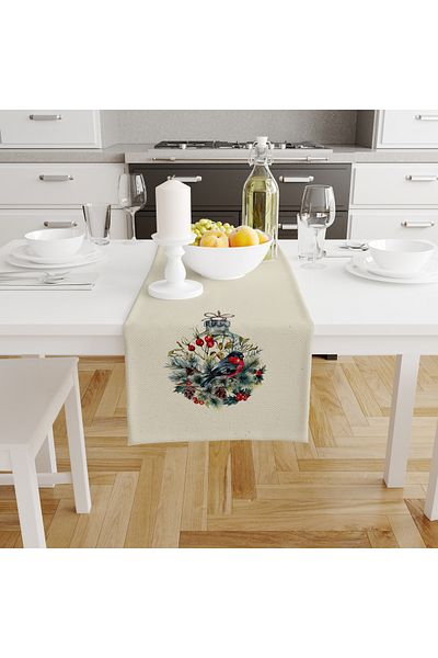 Filamente Christmas Patterned Digital Printed Runner - New Year 140X40 cm