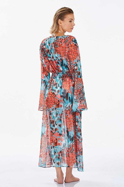 REMSA Turquoise Single Pareo Kaftan - Almın 6121 Over Swimsuit