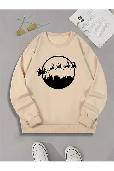 Karatopak Hanorac oversize unisex cu imprimeu de Crăciun