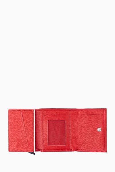 DAMY Genuine Leather Unisex Mechanismed Wallet 626mg - Red