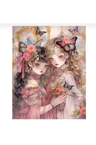 OZN AKSESUAR طقم تطريز أحجار الماس 5D مقاس 27 × 33 سم نمط بناتي