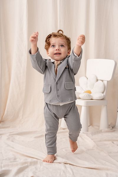 ZİMBOO BABY BOY JACKET WITH TIE ACCESSORY 3 SET