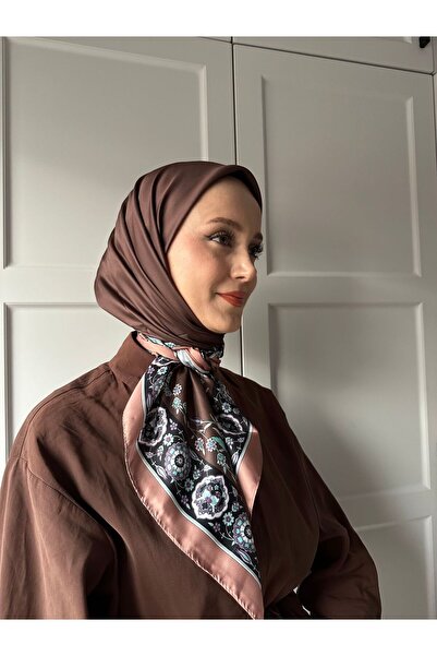 Modakaşmir Peony Pattern Twill Scarf