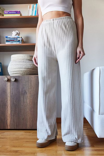 Bianco Lucci Women's Elastic Waist Palazzo Trousers 0199 60261153