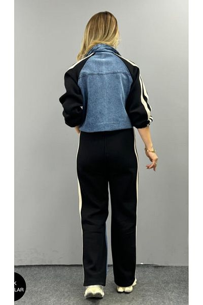 Calisa Set jachetă și pantaloni din denim Beaggy Palazzo - Design exclusivist