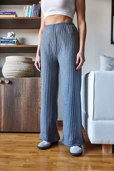 Bianco Lucci Women's Elastic Waist Palazzo Trousers 0199 60261153
