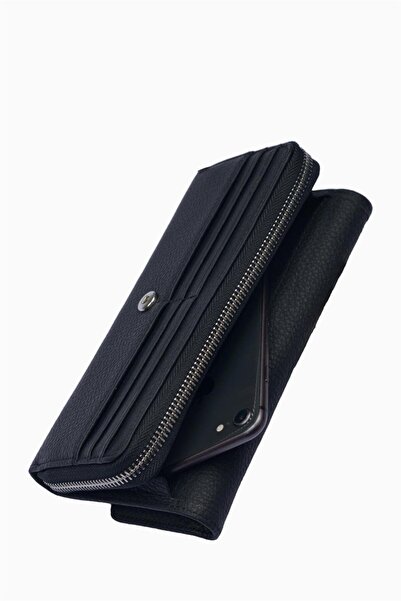 DAMY Genuine Leather Women's Wallet - Portfolio 2221 - Black