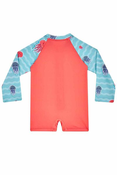 Remsa Mayo BabY Swimsuit with Long Sleeve Jumpsuit and Shorts - Garen 5532 Mercan