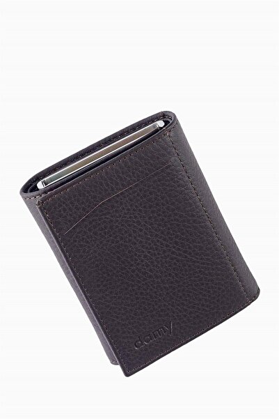 DAMY Genuine Leather Unisex Mechanized Wallet 626Mg - Brown