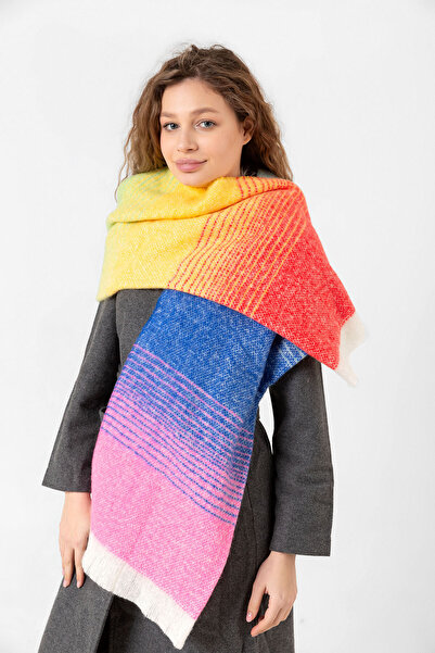 REMSA 1288 Μοντέλο Ροζ Πολύχρωμο Σάλι Μπουκλ - 67x197 cm