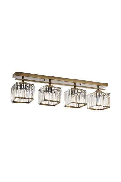 Avonni Av-60230-4ey Eskitme Kaplama Modern Avize E27 Metal Kristal 80x15cm