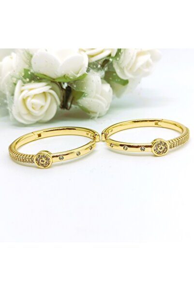 XUPING JEWELRY Kadın Xuping 14 K ALTIN Çelik Zirkon Taşlı Halka Küpe