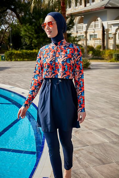Remsa Mayo Πλήρως κλειστό R113 Model Tie Dye Hijab Μαγιό - Remsa