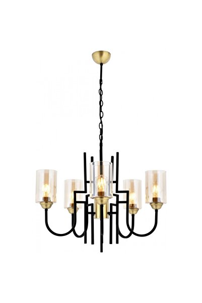 Genel Markalar Av-4163-5e Eskitme Kaplama Modern Avize E27 Metal Cam 62cm