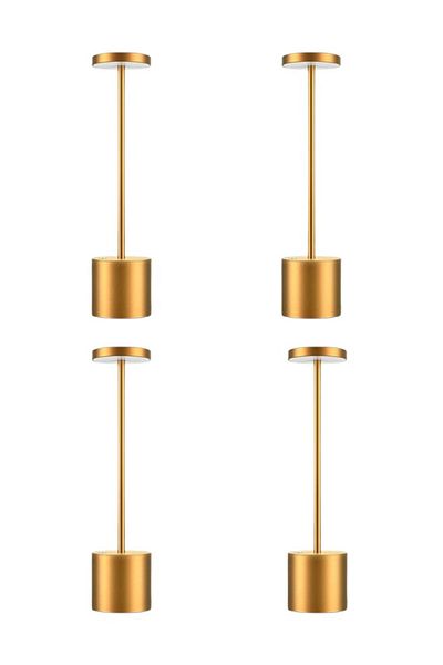 Taimi 4-Pieces Cordless Touch LED Table Lamp 1800mAh Stick shaped Golden