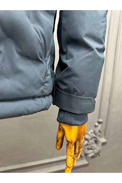 ALTINYILDIZ CLASSICS Παλτό με κουκούλα κανονικής εφαρμογής, όρθιο γιακά, πλαϊνή τσέπη, μπλε ναυτικό