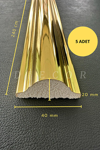 DİECOR Dekoratif Polistren 5 Adet 4 Cm Gold Duvar Çıtası