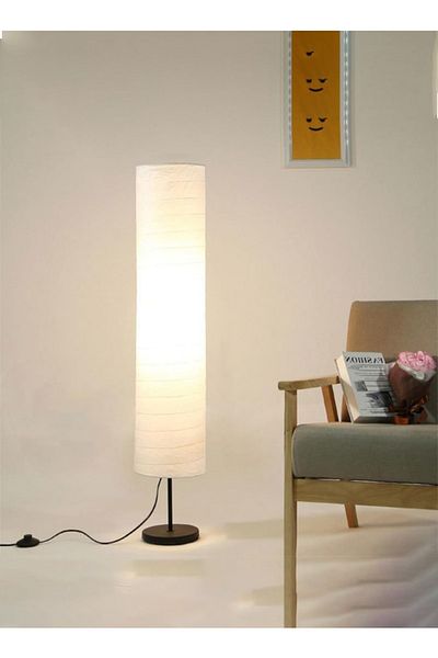 Taimi Stand Lamp for Living Room with Lamp Shade Beige Floor Lamps for Bedroom 115cm Height