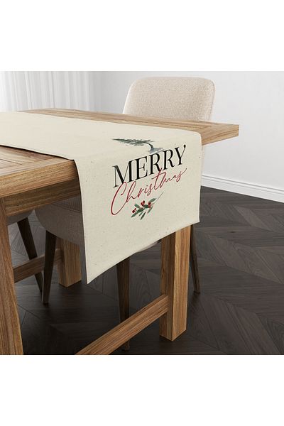 Filamente Christmas Patterned Digital Printed Runner - New Year 140X40 cm