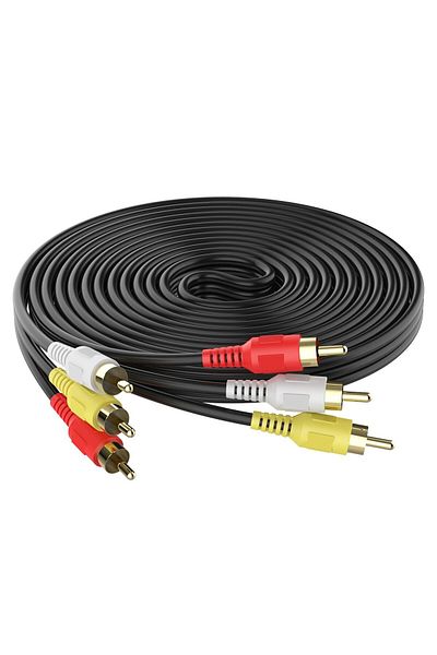 Taimi 6 Pin 3 RCA/M-3 Rca/M ts TCV3303N N/Plated Audio Video RCA Cable pack of 8