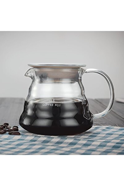 Taimi وعاء تقديم القهوة الزجاجي الشفاف المقاوم للحرارة