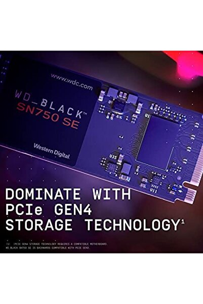 WD محرك أقراص الحالة الصلبة الداخلي للألعاب WD_Black Sn750 Se Nvme بسعة 1 تيرابايت