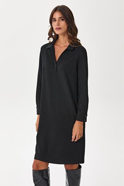 İKİLER Polo Yaka Uzun Kol Elbise 245-2500