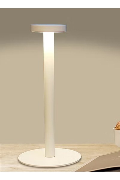 Taimi Modern Dimming Rechargeable Table Lamp for Bedroom, Study, Desk, 1800 ml, White