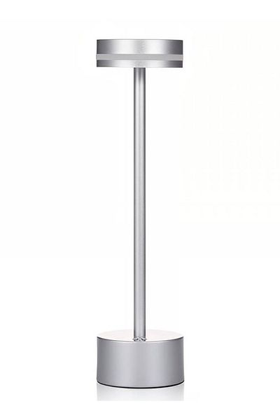 Taimi Slim Angle Wireless LED Table Lamp, Aluminum Shade, 1800mAh Battery, Silver