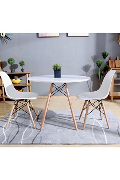 Taimi 3-pieces Dining Set Compact 1 Table And 2 Plastic Chairs Set - White