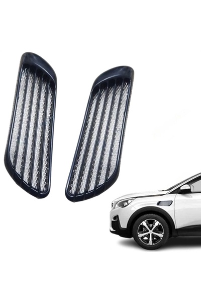 caraks Araç Çamurluk Süsü ve Kaput Üstü Havalandırma Süsü Telli Model Siyah kasa krom telli Üniversal Venti