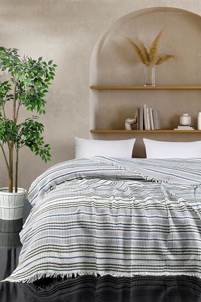 ROKO VİLLA Sun Model Double Pique Blanket