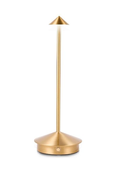 Taimi Wireless Touch Dimmable Table Lamp, Battery Operated, Rechargeable 1500mAh, 3-Color LED, Gold