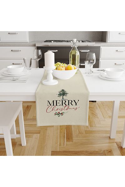 Filamente Christmas Patterned Digital Printed Runner - New Year 140X40 cm