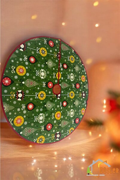 DÜŞLER EV TEKSTİLİ Covor verde pentru picioare de Crăciun, husă pentru fundul pomului de Crăciun, fustă pentru brad lavabilă cu velcro
