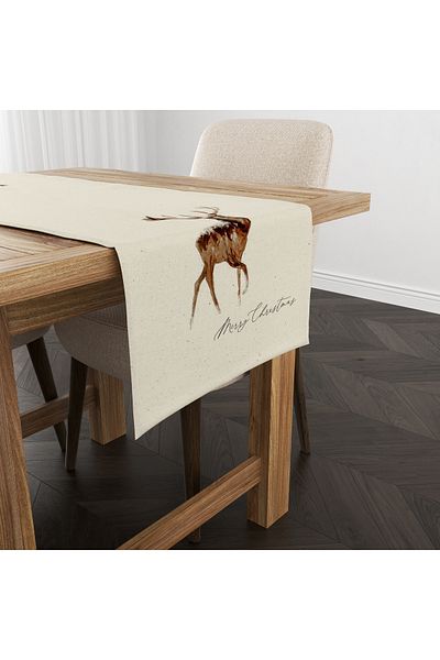 Filamente Christmas Patterned Digital Printed Runner - New Year 140X40 cm