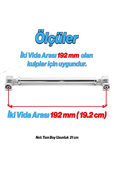 Badem10 Talas Metal Argintiu Culoare Crom 192 Mm Mobilier Bucătărie Sertar Dulap Dulap 19,2 Cm Mâner Mâner Mânere