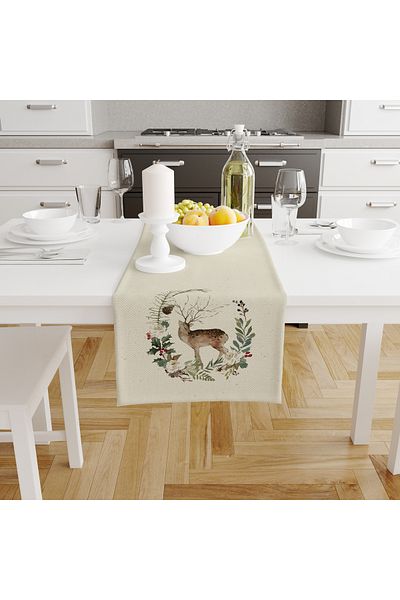 Filamente Christmas Patterned Digital Printed Runner - New Year 140X40 cm