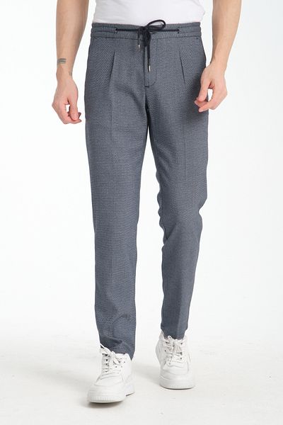 Frappoli Ανδρικό παντελόνι Jogger Slim Fit με χοντρό σχέδιο με πλαϊνές τσέπες
